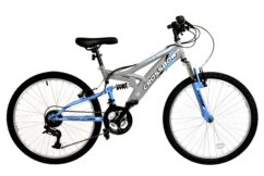 Dallingridge Crossbow Junior Full Suspension Mountain Bike, 24" Wheel - Grey/Blue