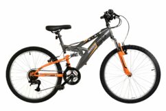 Basis Ranger Junior Full Suspension Mountain Bike, 24" Wheel - Grey/Orange