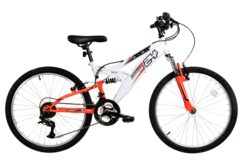 IMPERFECT Basis Ranger Junior Full Suspension Mountain Bike, 24" Wheel - White/Red