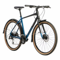 Raleigh Strada City Crossbar Hybrid Bicycle 2021 - Satin Black/Blue - Image 2