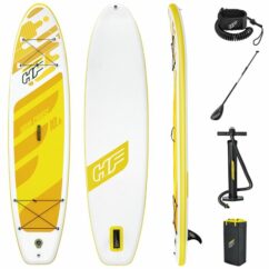 Bestway Hydro-Force Aqua Cruise Inflatable SUP Stand Up Paddleboard - White/Yellow