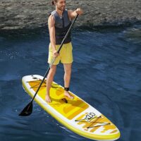 Bestway Hydro-Force Aqua Cruise Inflatable SUP Stand Up Paddleboard - White/Yellow - Image 3