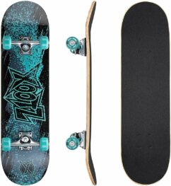 Xootz Doublekick Streak 31" Skateboard - Black/Blue