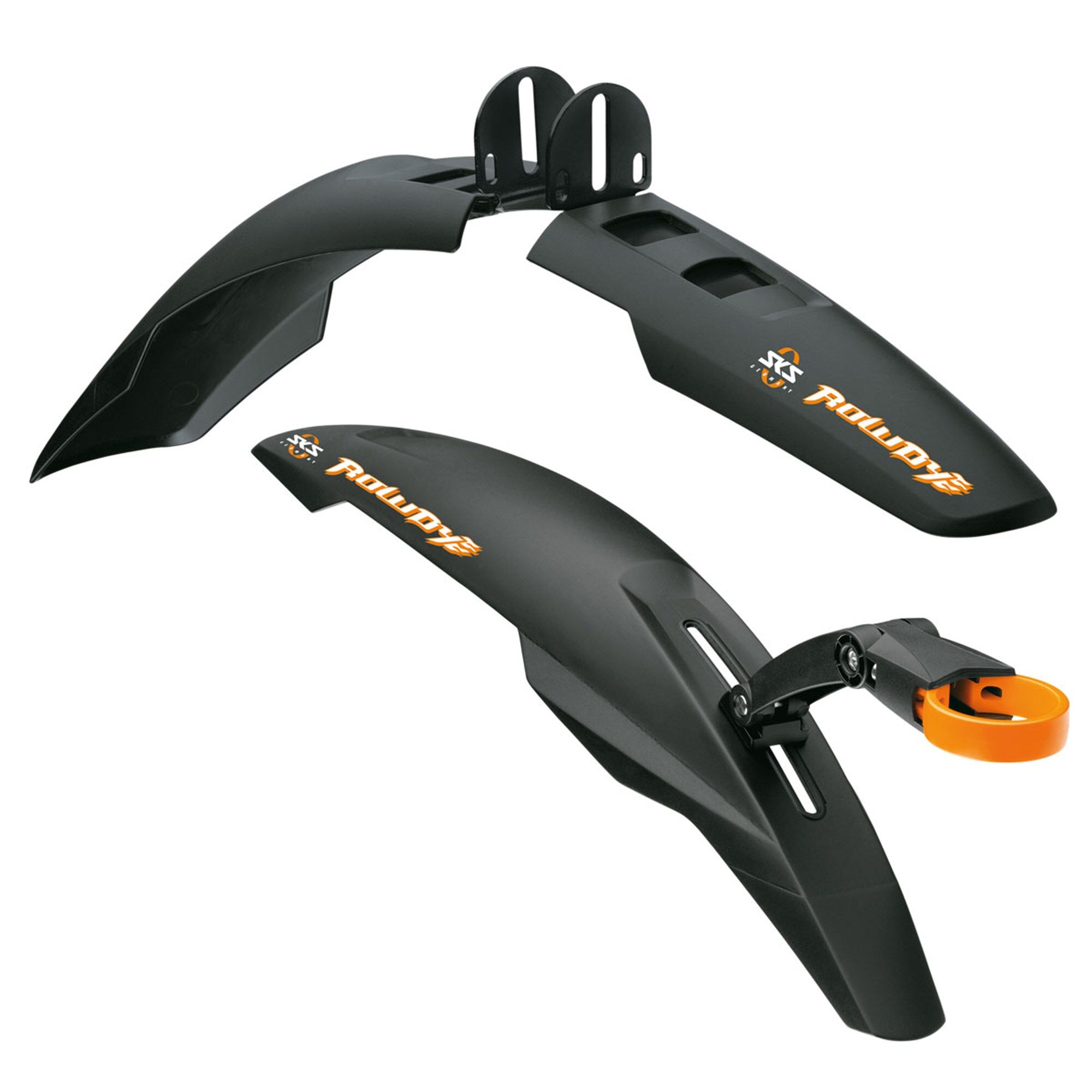 SKS Rowdy Mudguard Set, 20-24" - Black/Orange