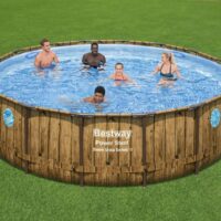 Bestway Power Steel Swim Vista Series Above Ground Swimming Pool Set, 16ft x 48" - Decked Style - Image 2