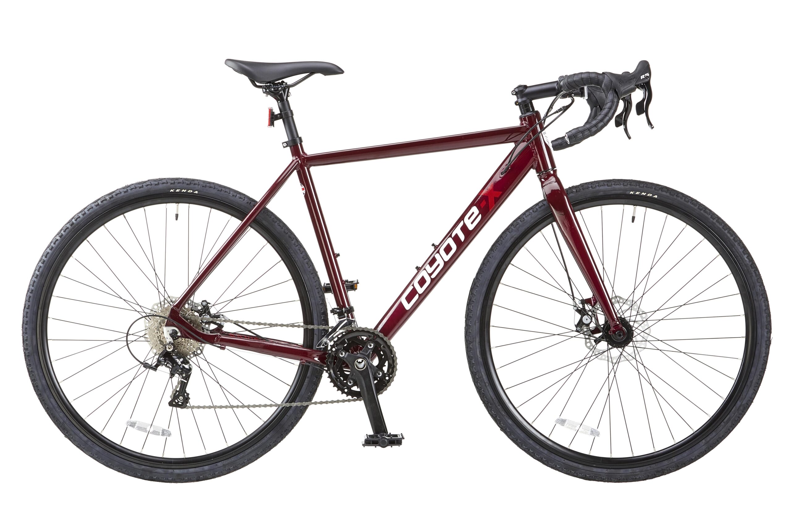 Coyote Granite Gravel Road Bike, 700c Wheel, 18 Speed - Gloss Burgundy