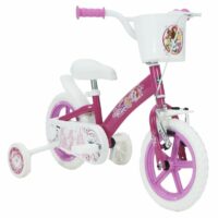 Huffy Disney Princess 12" Kids Bike with Stabilisers in Pink and White - Image 2