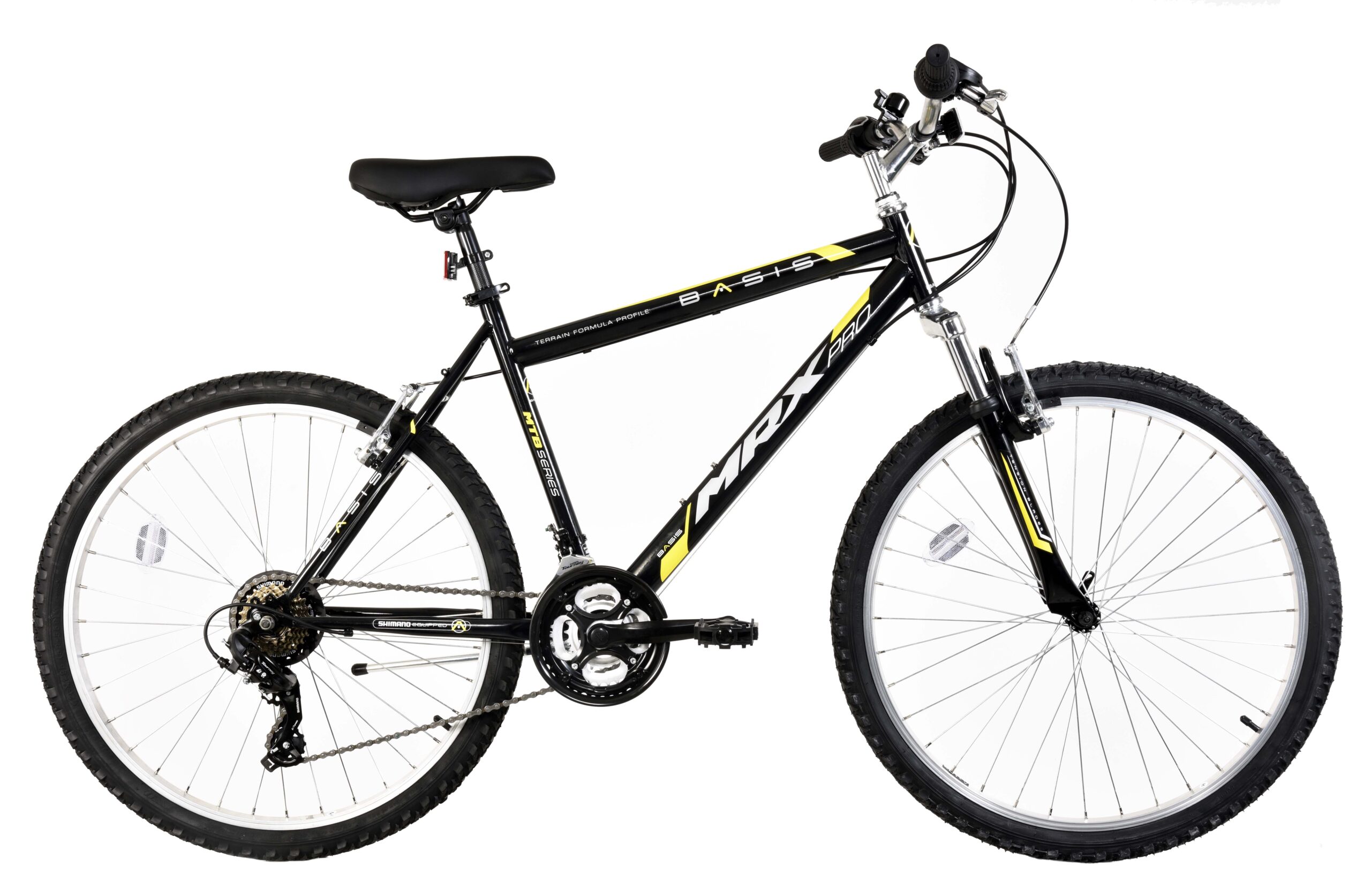 Basis MRX Pro Hardtail Mountain Bike, 26" Wheel - Black/Yellow