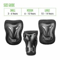 Xootz Kids 6 Piece Skate & BMX Knee Elbow and Wrist Pads Set - Black - Image 5
