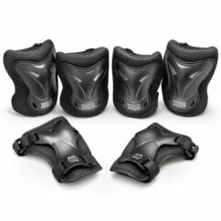 Xootz Kids 6 Piece Skate & BMX Knee Elbow and Wrist Pads Set - Black