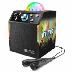 Mi-Mic Speaker With Microphone Karaoke Disco Cube - Black