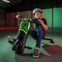 Xootz Typhoon Power Drift Trike Electric Ride On - Black/Green - Image 4