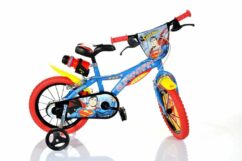 Dino Superman Kids 14" Wheel Bike - Blue/Red
