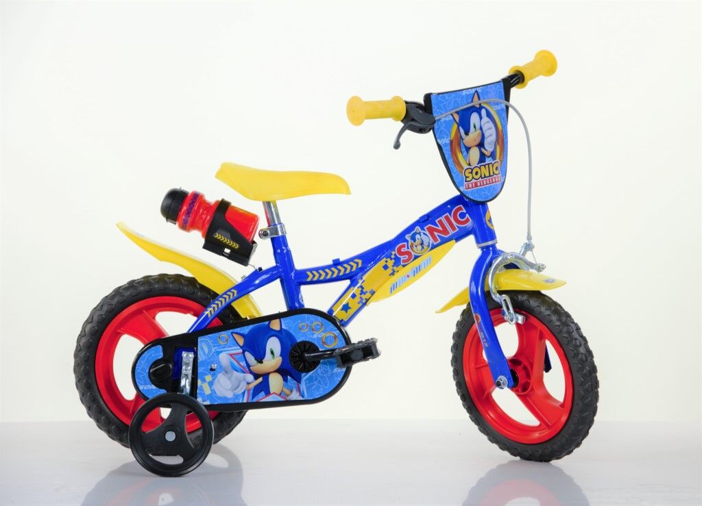 Dino Sonic Kids 12" Wheel Bike - Blue/Yellow