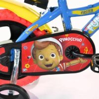 Dino Pinocchio Kids 12" Wheel Bike - Blue/Red/Yellow - Image 2