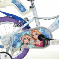 Dino Snow Queen Kids 16" Wheel Bike - White/Blue - Image 3