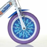 Dino Snow Queen Kids 16" Wheel Bike - White/Blue - Image 5