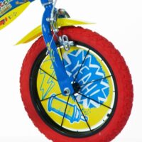 Dino Pinocchio Kids 14" Wheel Bike - Blue/Red/Yellow - Image 3