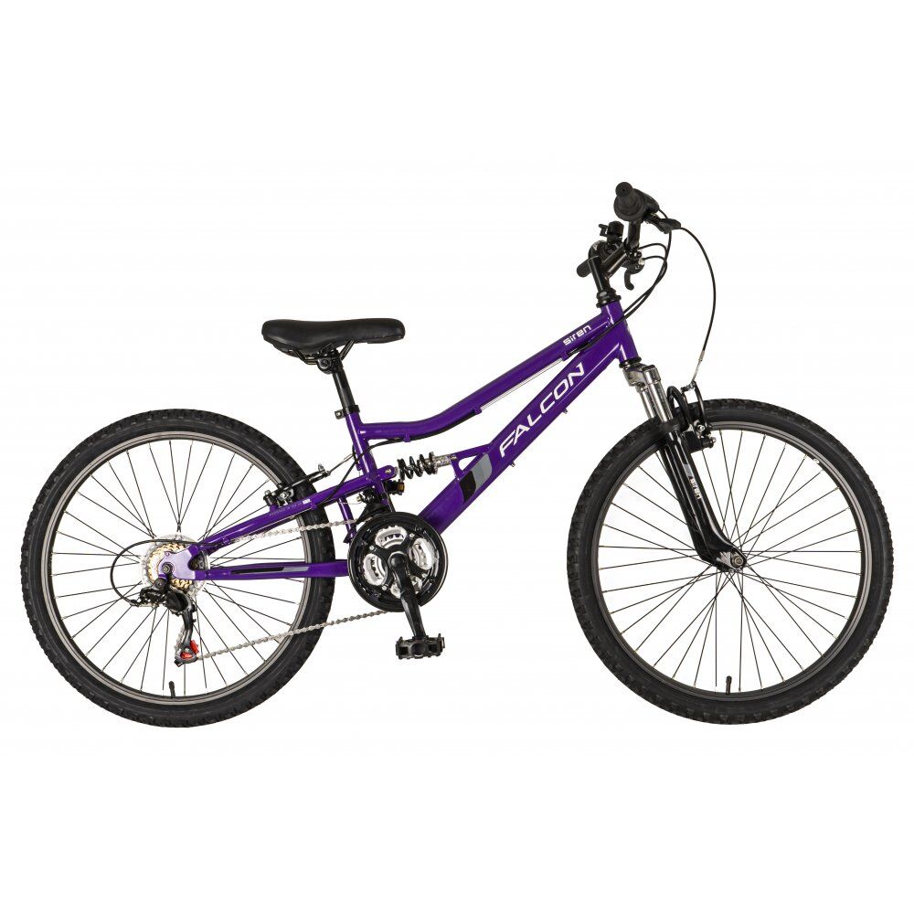 Falcon Siren Girls Full Suspension Mountain Bike 24" - Purple