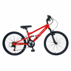 Falcon Neutron 24" Boys Full Suspension Mountain Bike - Red