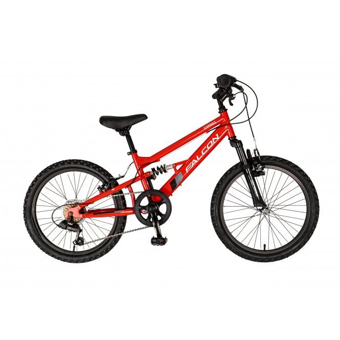 Falcon Cobalt Bike 20" Kids Full Suspension Mountain - Red