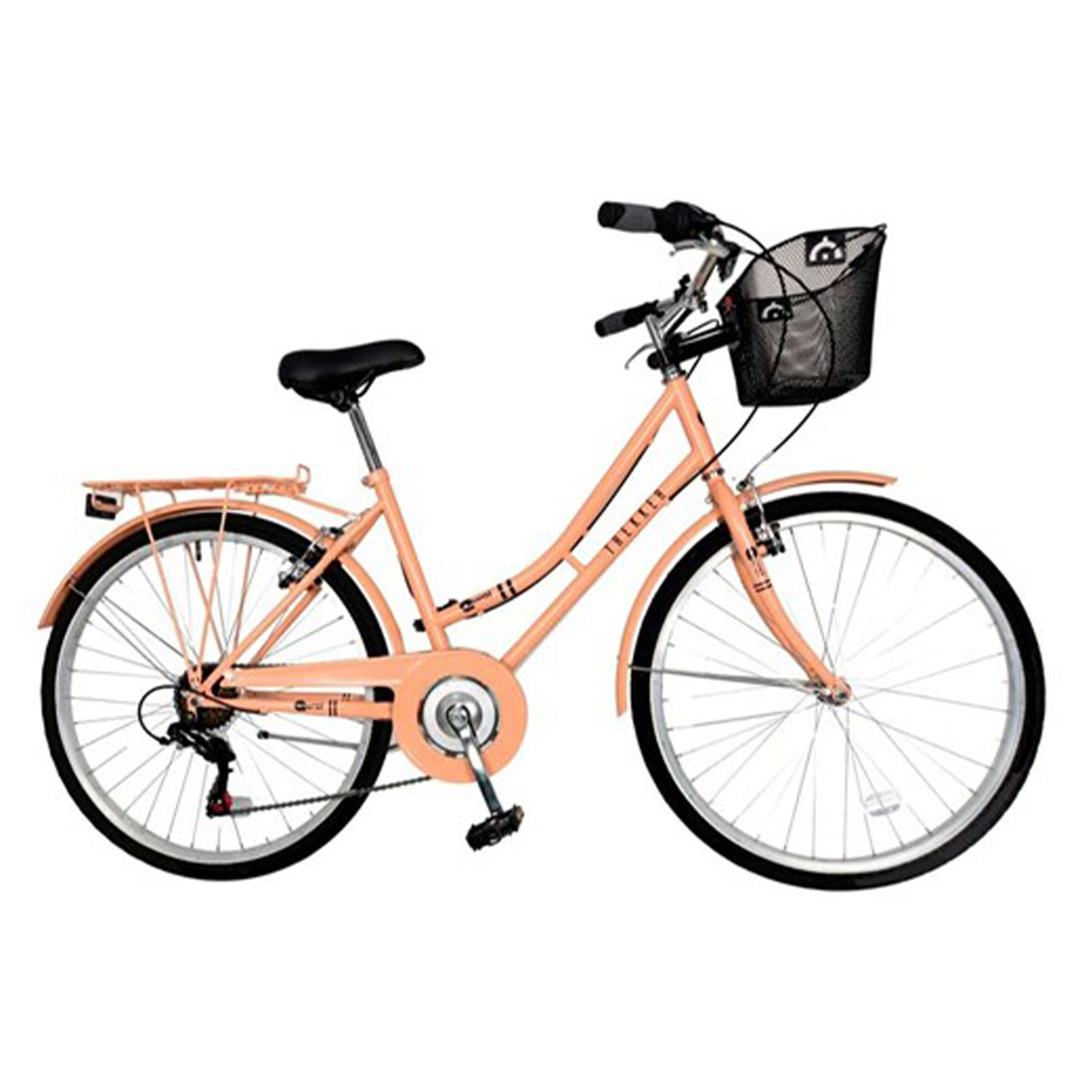Aurai Trekker Ladies Heritage Bike, 26" Wheel, 6 Speed - Peach