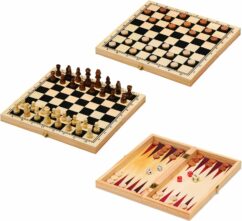 Toyrific 3 in 1 Board Game - Chess, Draughts and Backgammon