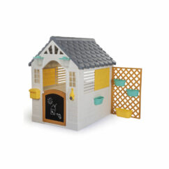 Dolu Garden Playhouse With Fence - White