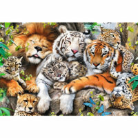 Trefl Wild Cats in the Jungle Wooden Puzzle - 500+1 Pieces - Image 3
