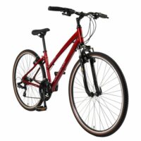 Claud Butler Explorer 2.0 Low Step Hybrid Bike - Red - Image 2