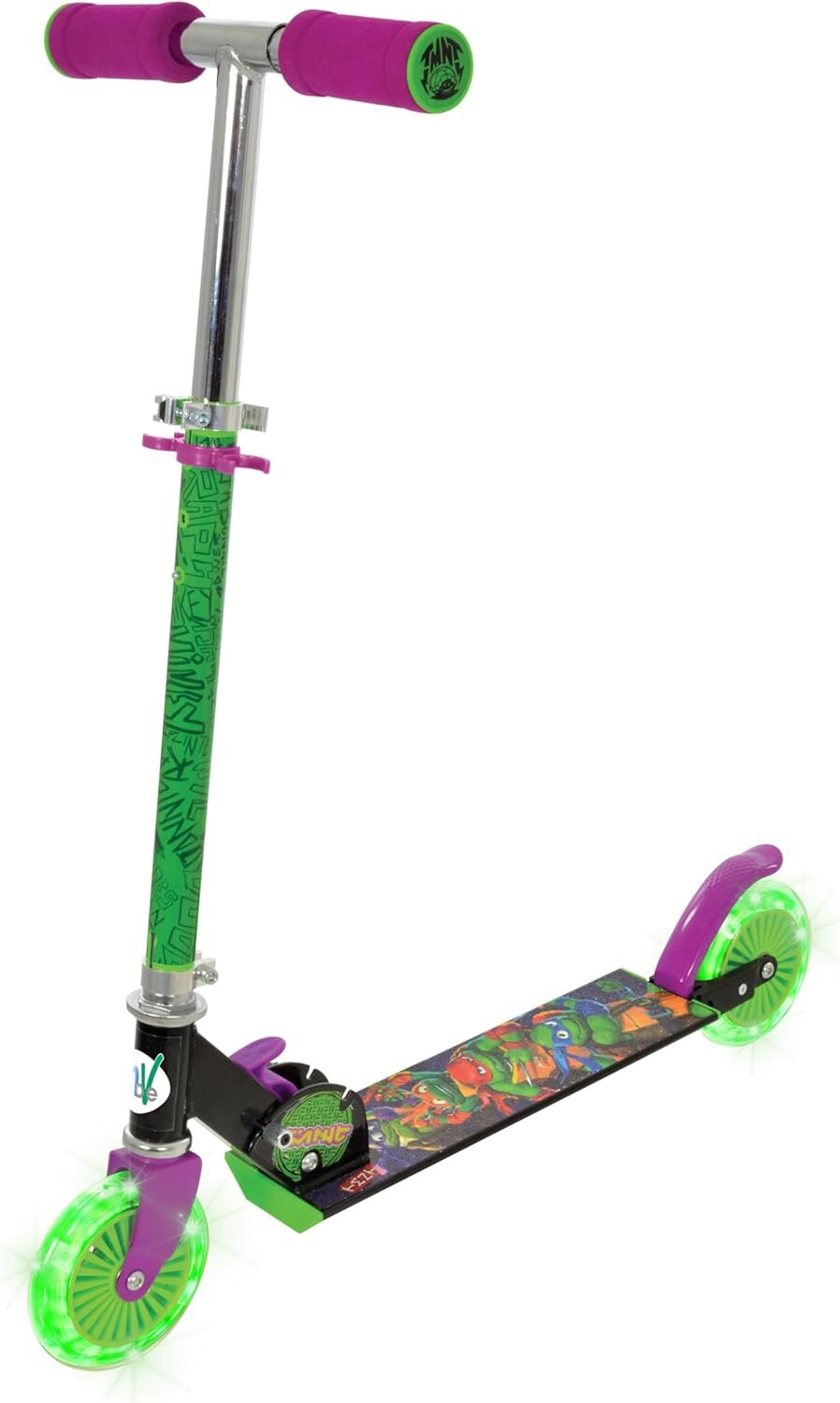 Turtles Folding Inline Scooter with Light Up Wheels