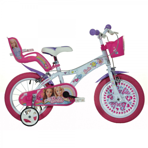 Imperfect Dino Barbie Pink Kids Girls Bike with Basket - 12" Mag Wheel
