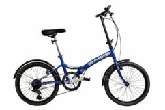 Imperfect Basis Compact Folding Commuter Bicycle, 20" Wheel, 6 Speed - Metallic Royal Blue
