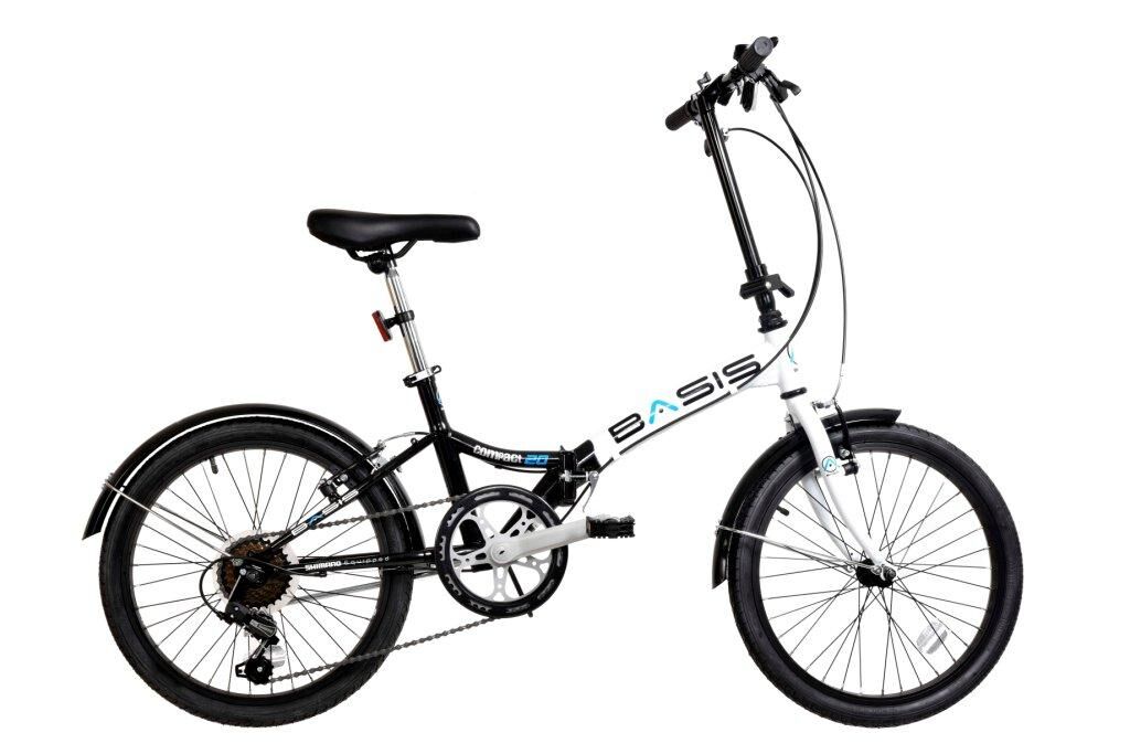 Imperfect Basis Compact Folding Commuter Bicycle, 20" Wheel, 6 Speed - Black/White