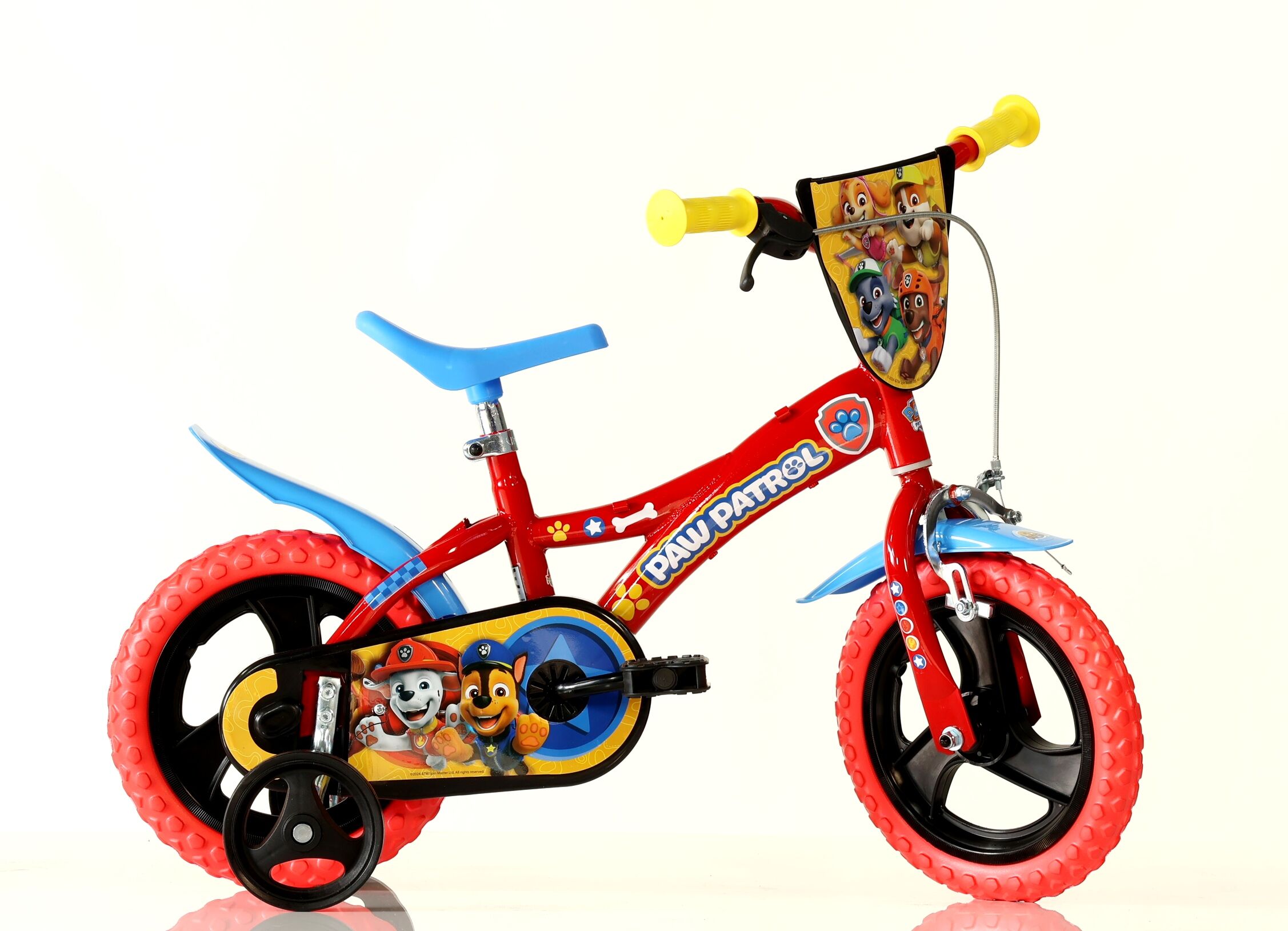 Imperfect Dino Paw Patrol Kids Bike with 12" Wheels and Stabilisers