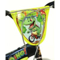Dino Dinosaur Adventure 16in Kids Bike with Stabilisers - Black/Green - Image 4