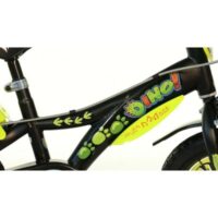 Dino Dinosaur Adventure 16in Kids Bike with Stabilisers - Black/Green - Image 2