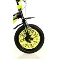 Dino Dinosaur Adventure 16in Kids Bike with Stabilisers - Black/Green - Image 3