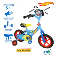 Hot Wheels 12inch Kids Bike with Stabilisers - Blue - Image 3