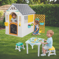 Dolu Garden Playhouse with Fence and 2 Chairs - Image 4